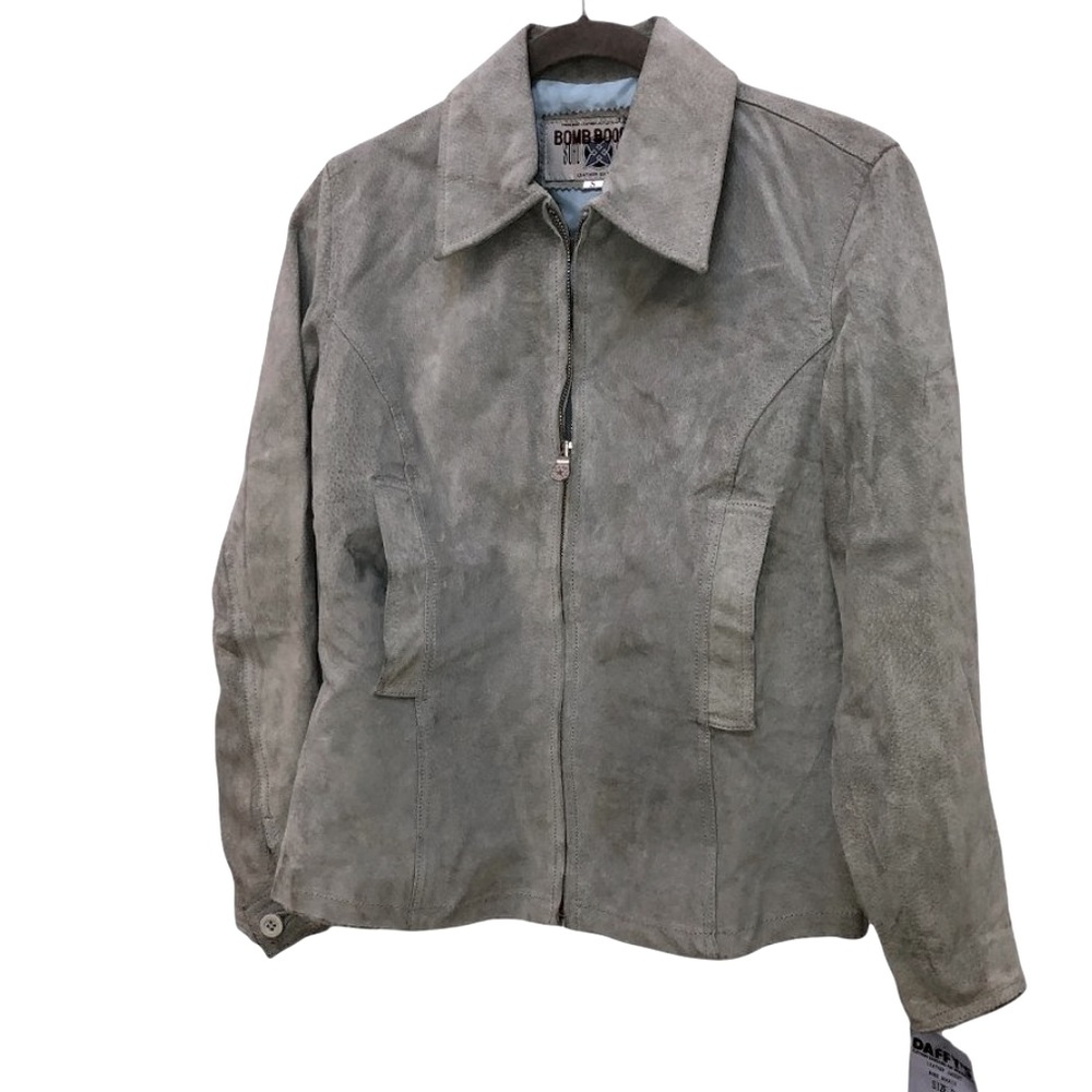 bomb boogie soho side vintage original dove gray leather suede jacket S